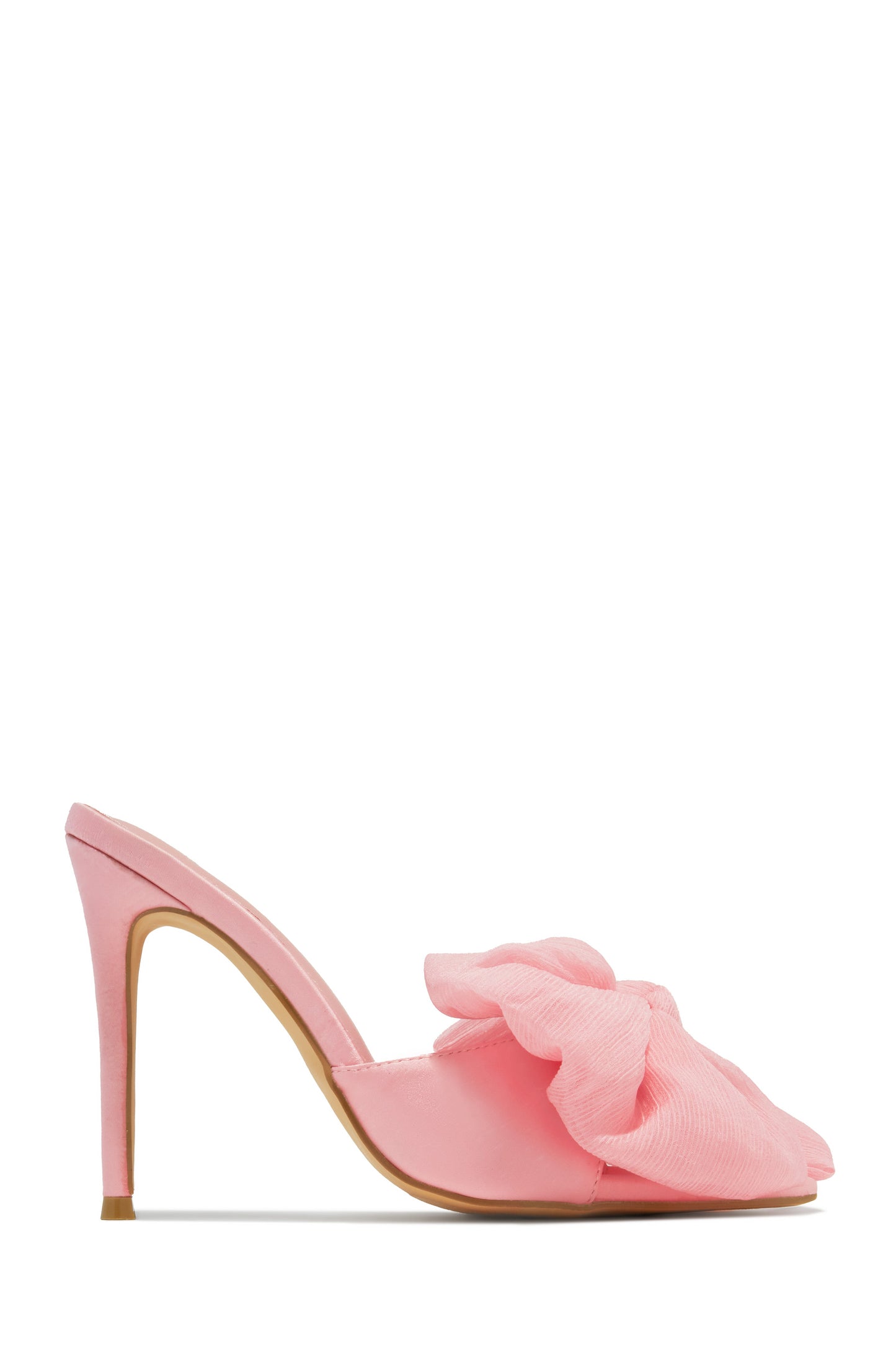 Karissa Bow Tie High Heel Mules - Pink