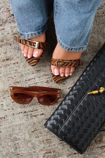 Karyn Mid Heel Mules - Tiger