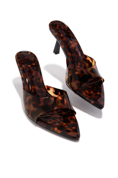 Kristie Mid Heel Mules - Tortoise