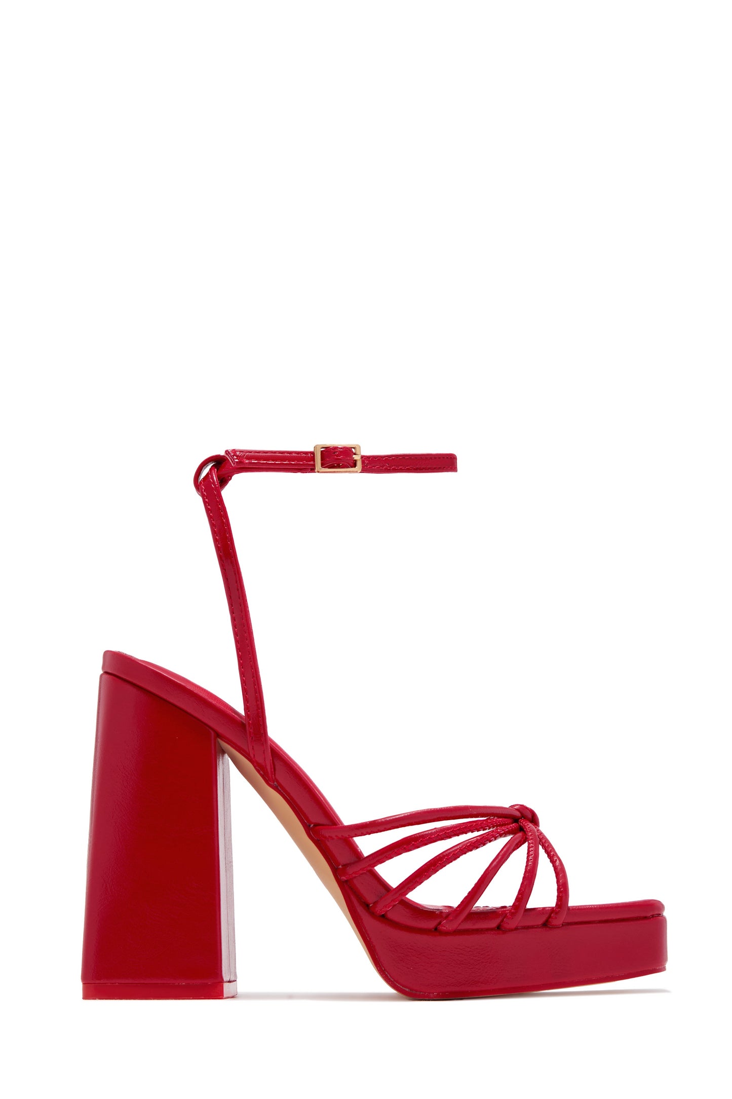 Lelia Platform Block Heels - Red