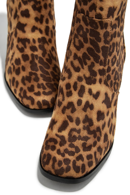Harlow Block Heel Ankle Boot - Leopard