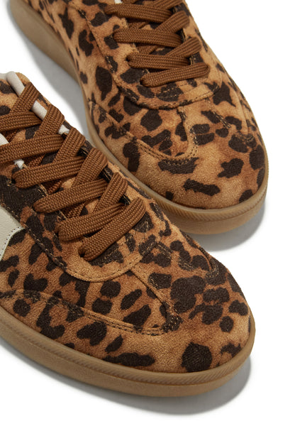 Piper Lace Up Sneakers - Leopard