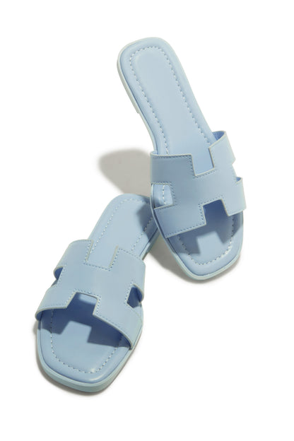 Biyanka Slip On Sandals - Light Blue