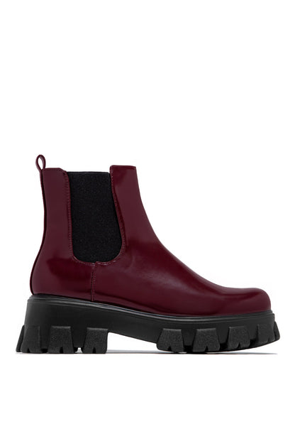 Zuzanna Combat Boots - Burgundy
