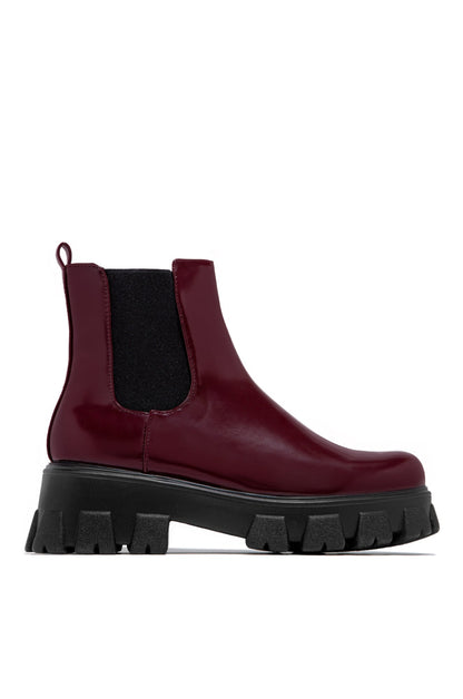 Zuzanna Combat Boots - Burgundy