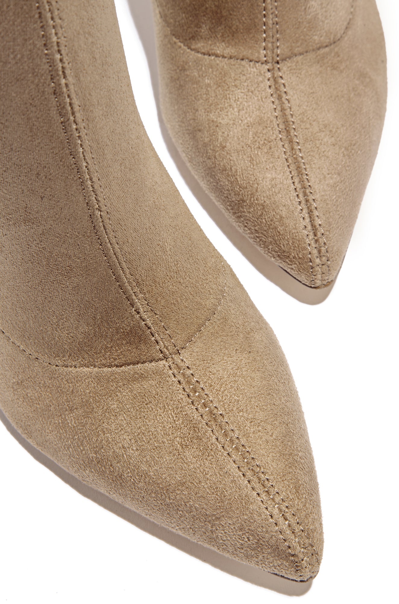 Set The Bar Over The Knee Block High Heel Boots - Taupe