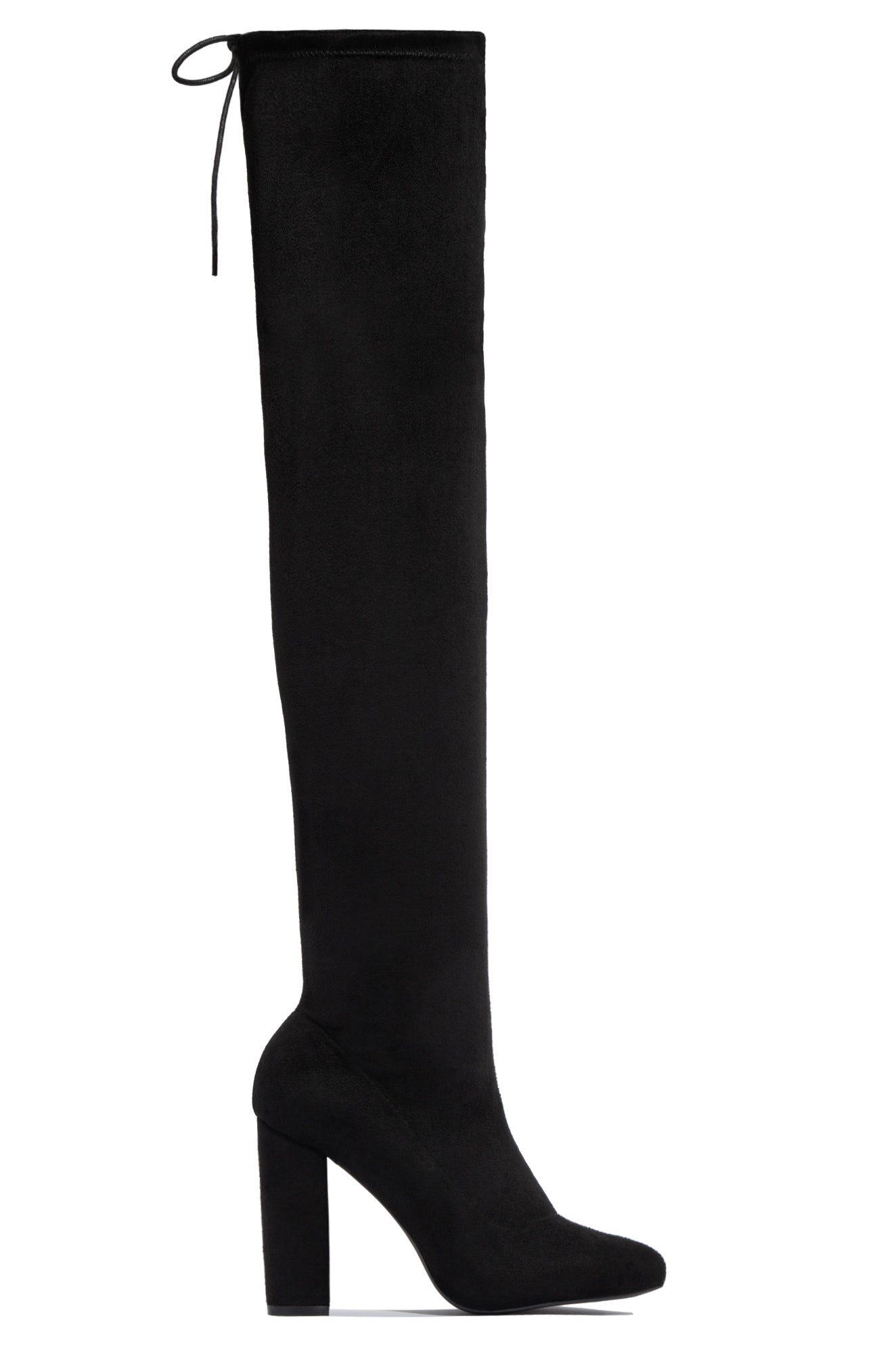 Set The Bar Over The Knee Block High Heel Boots - Black