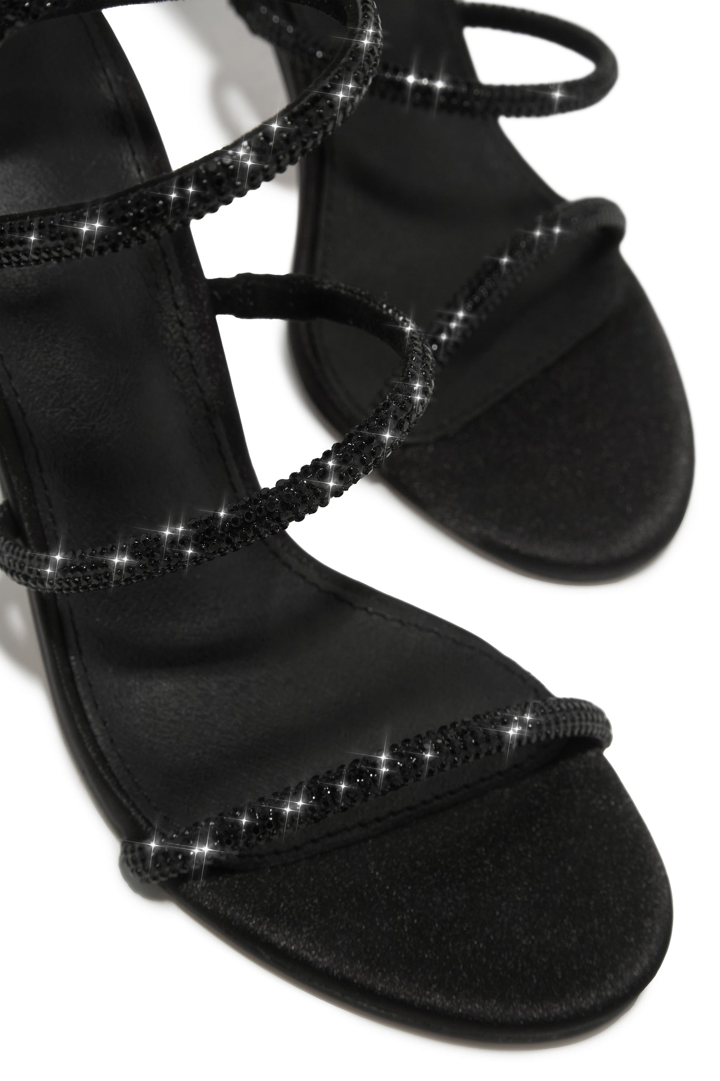 Sushmita Embellished Around The Ankle Coil Heels - Black