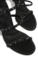 Sushmita Embellished Around The Ankle Coil Heels - Black