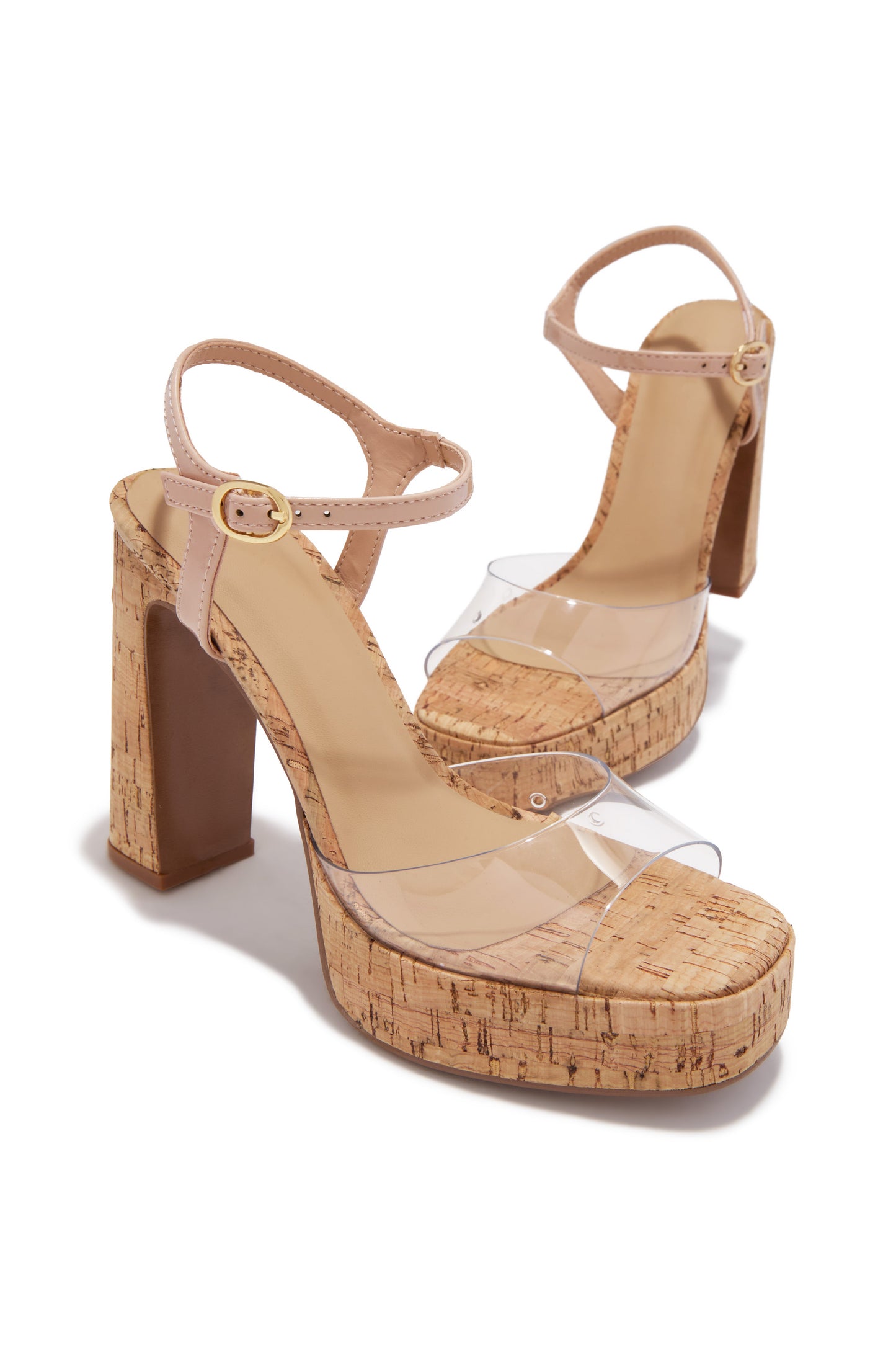 Catalina Platform Chunky Heels - Nude
