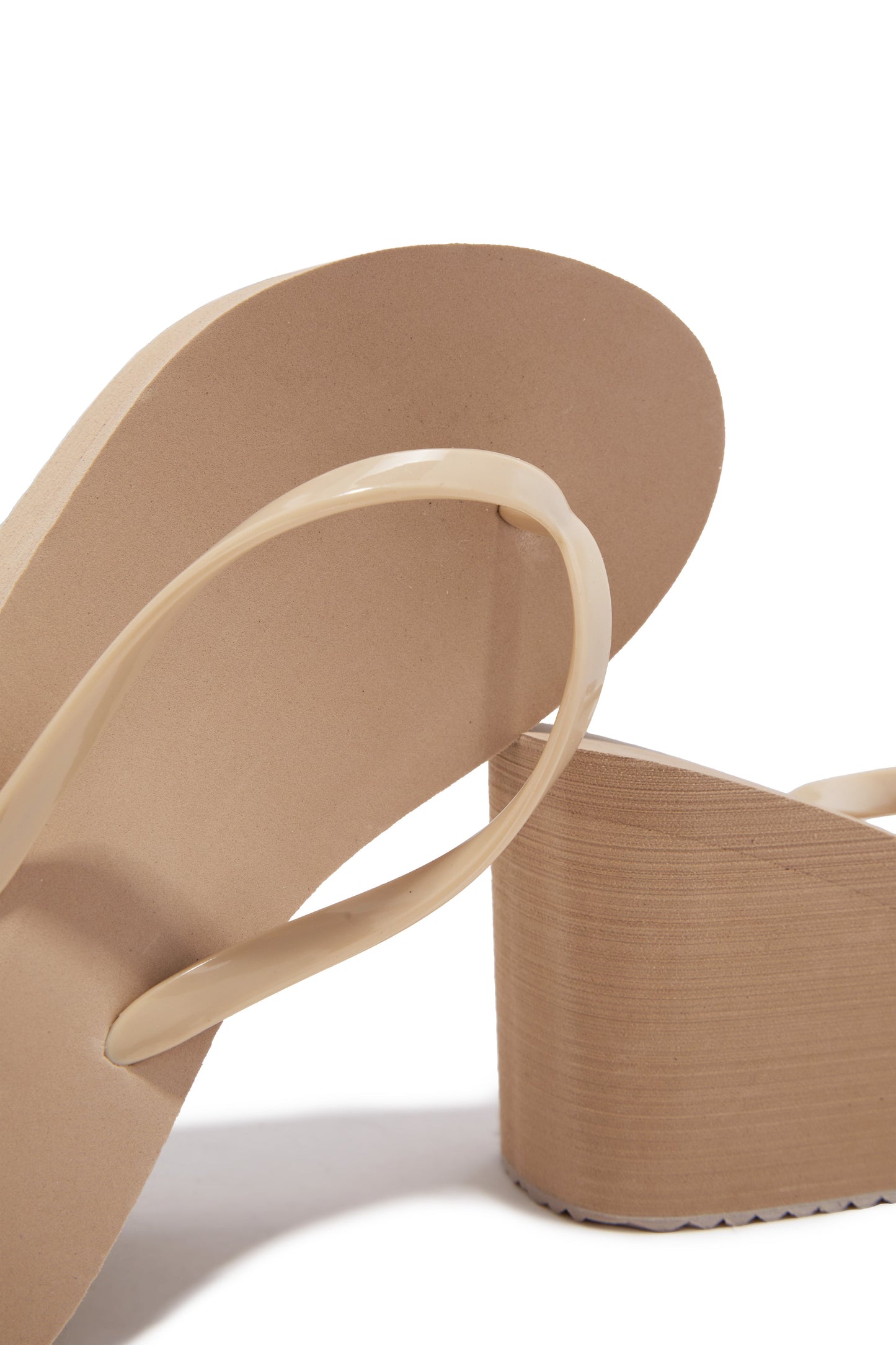 Lizzie Platform Thong Sandals - Nude