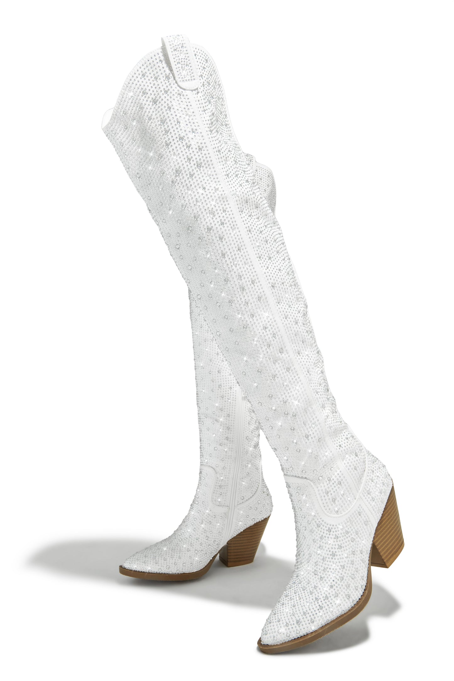 Nights In Nashville Embellished Cowgirl Boots - White
