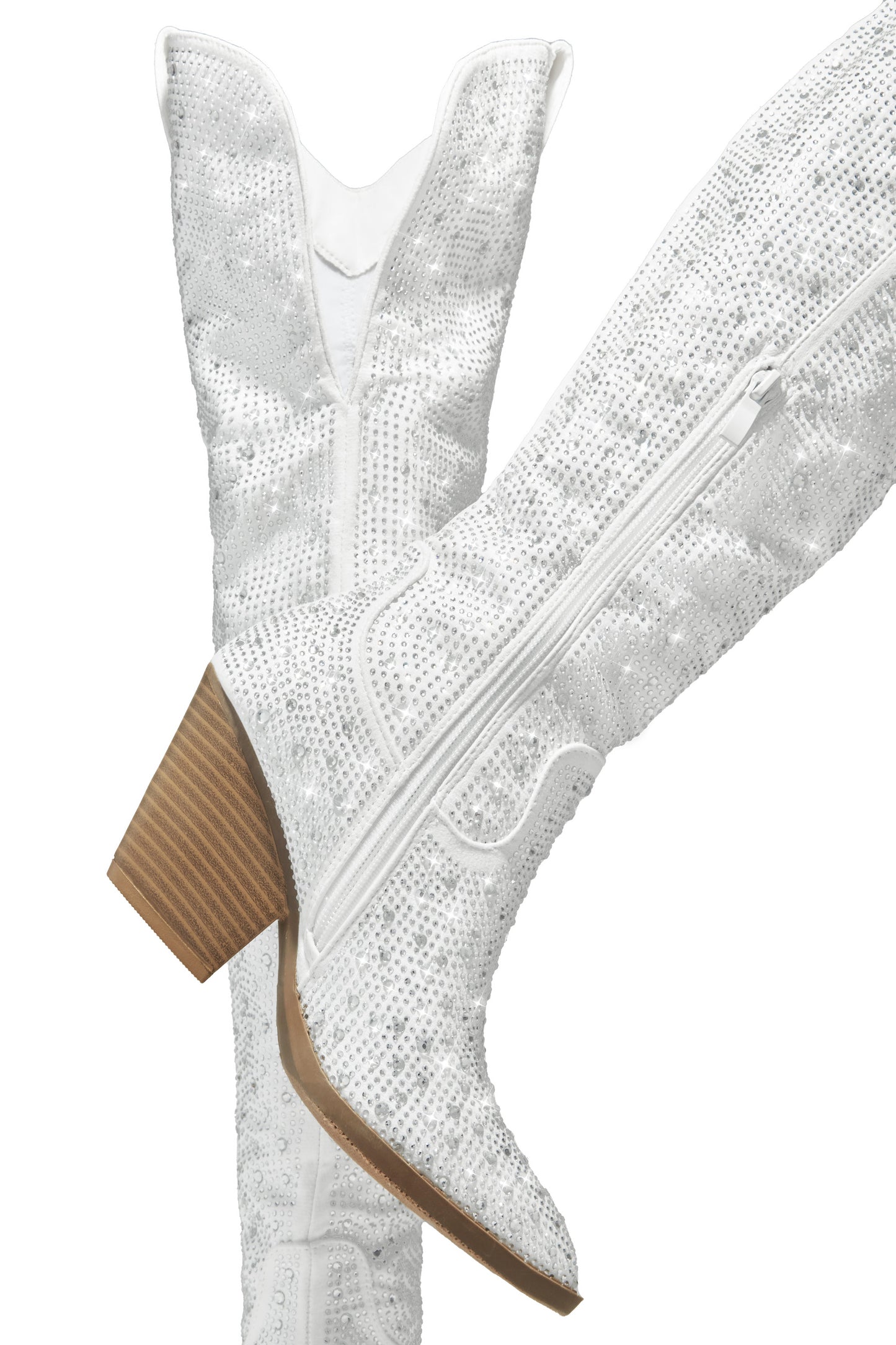 Nights In Nashville Embellished Cowgirl Boots - White