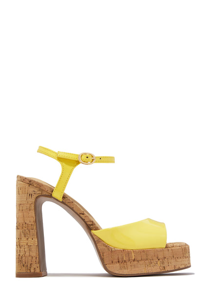 Catalina Platform Chunky Heels - Yellow