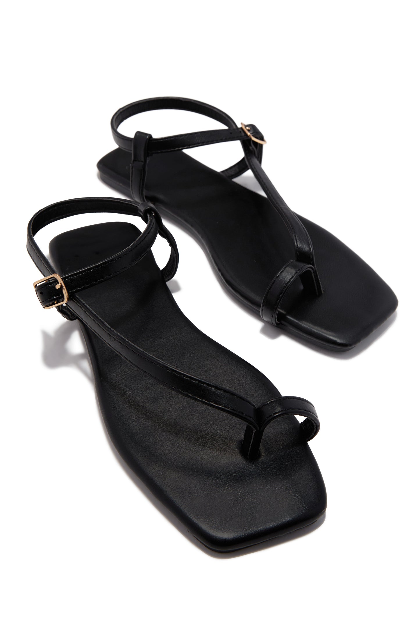 Monet Flat Strappy Sandals - Black
