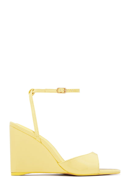 Kaia Single Sole Wedge Heels - Yellow