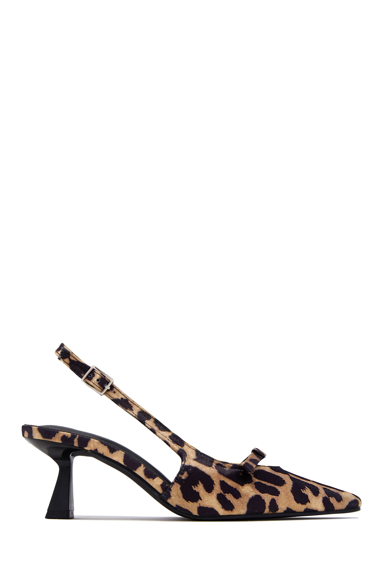 Amaya Slingback Mid Heel Pumps - Leopard