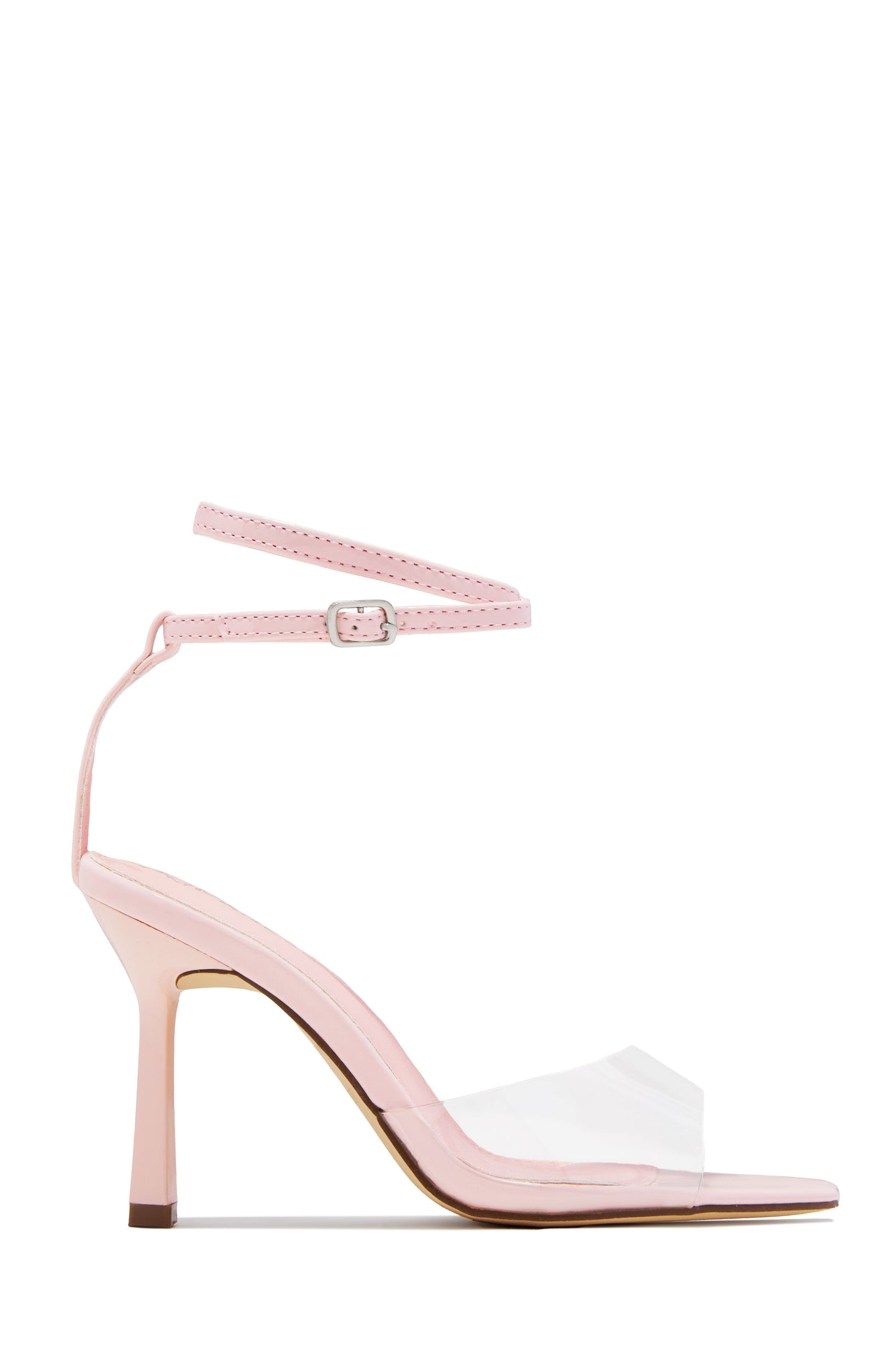 Rosalia Clear Strap Stiletto Heels – Pink
