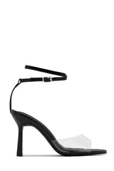 Rosalia Clear Strap Stiletto Heels – Black