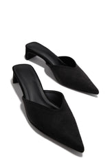 Danielle Mid Heel Mule Pumps - Black