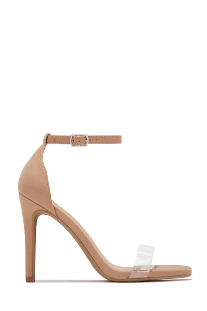 Lucero Clear Single Sole Heels - Nude