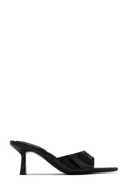 Ivanna Mid Heel Mules - Black PAT