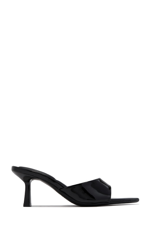 Ivanna Mid Heel Mules - Black PAT