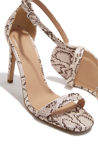 Lucero Single Sole Heels - Snake