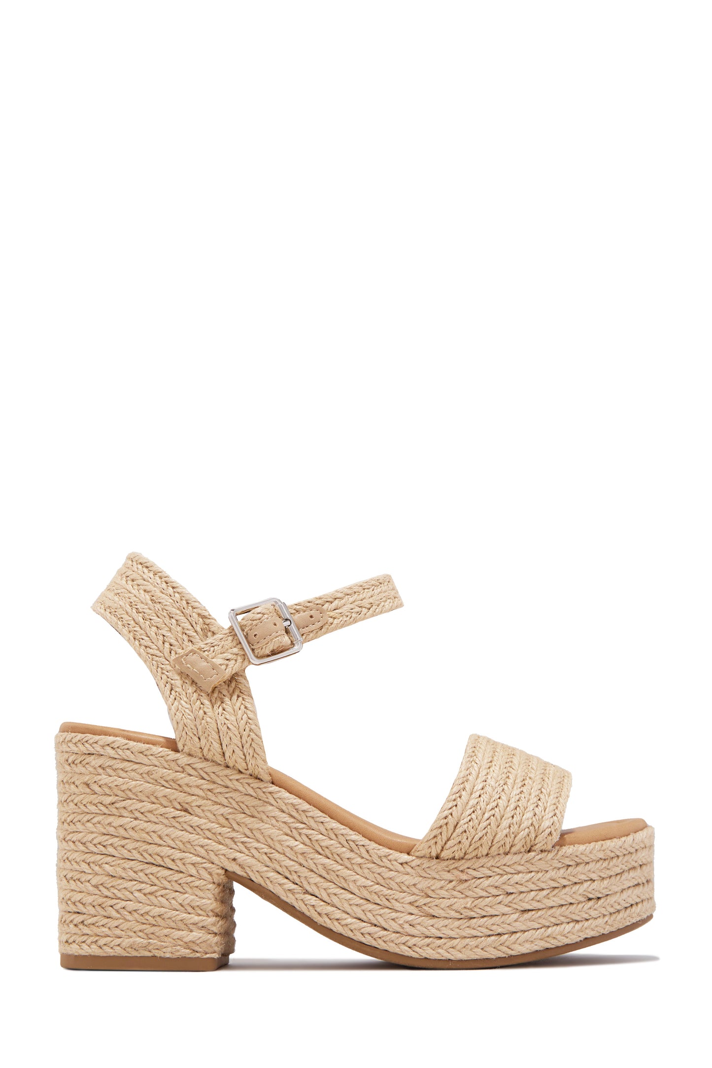 Marina Raffia Platform Heels - Natural