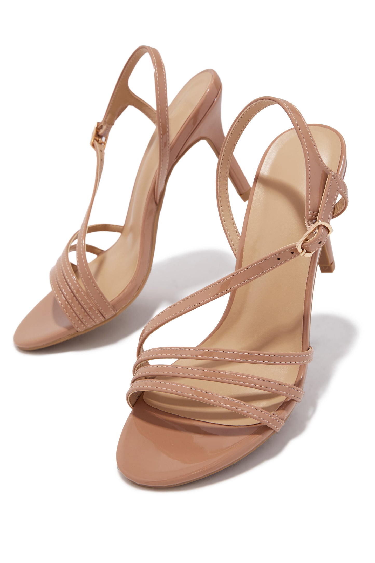 Karina Strappy Single Sole Heels - Nude