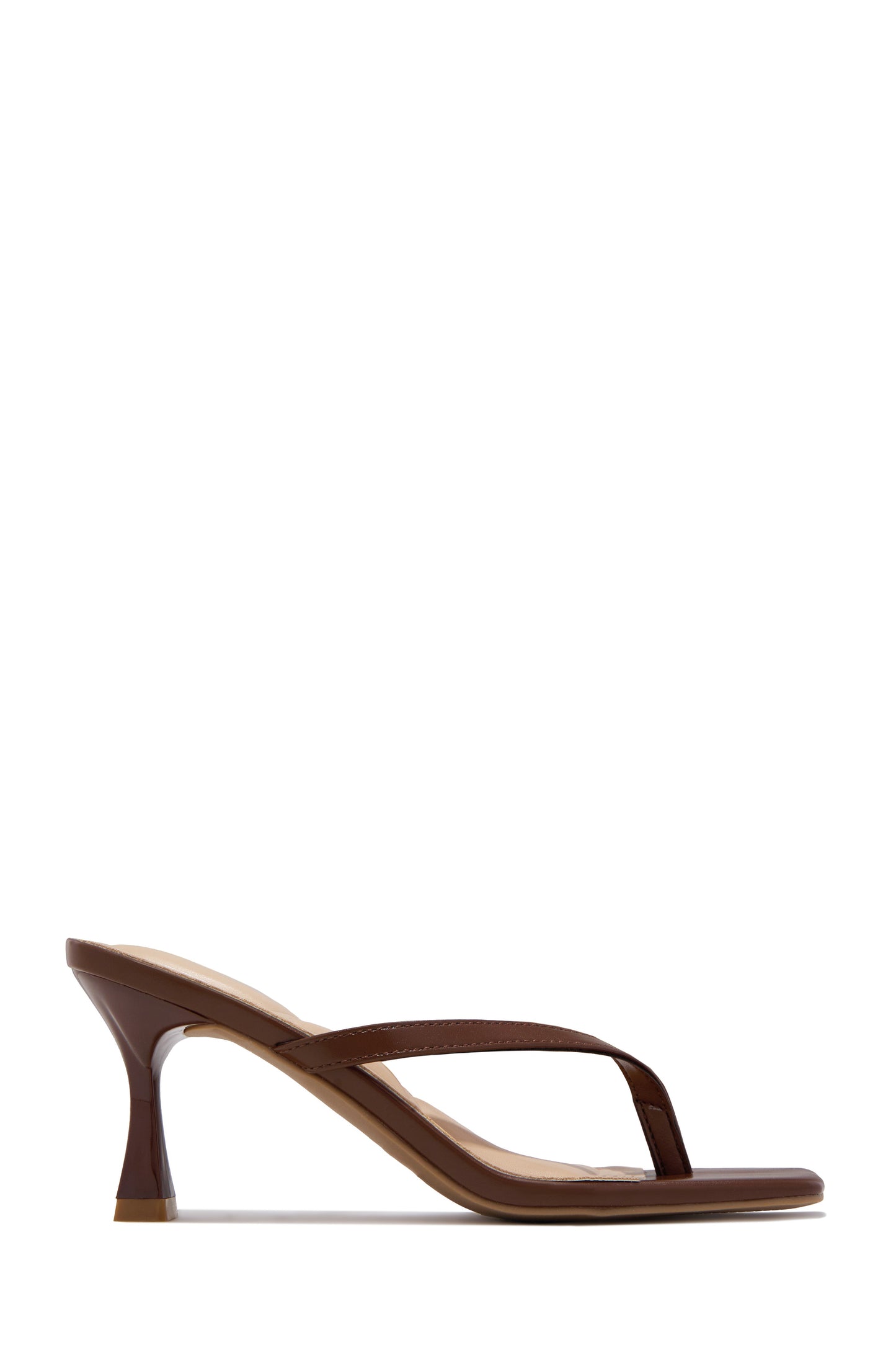 Angelie Mid Heel Mules - Brown PU