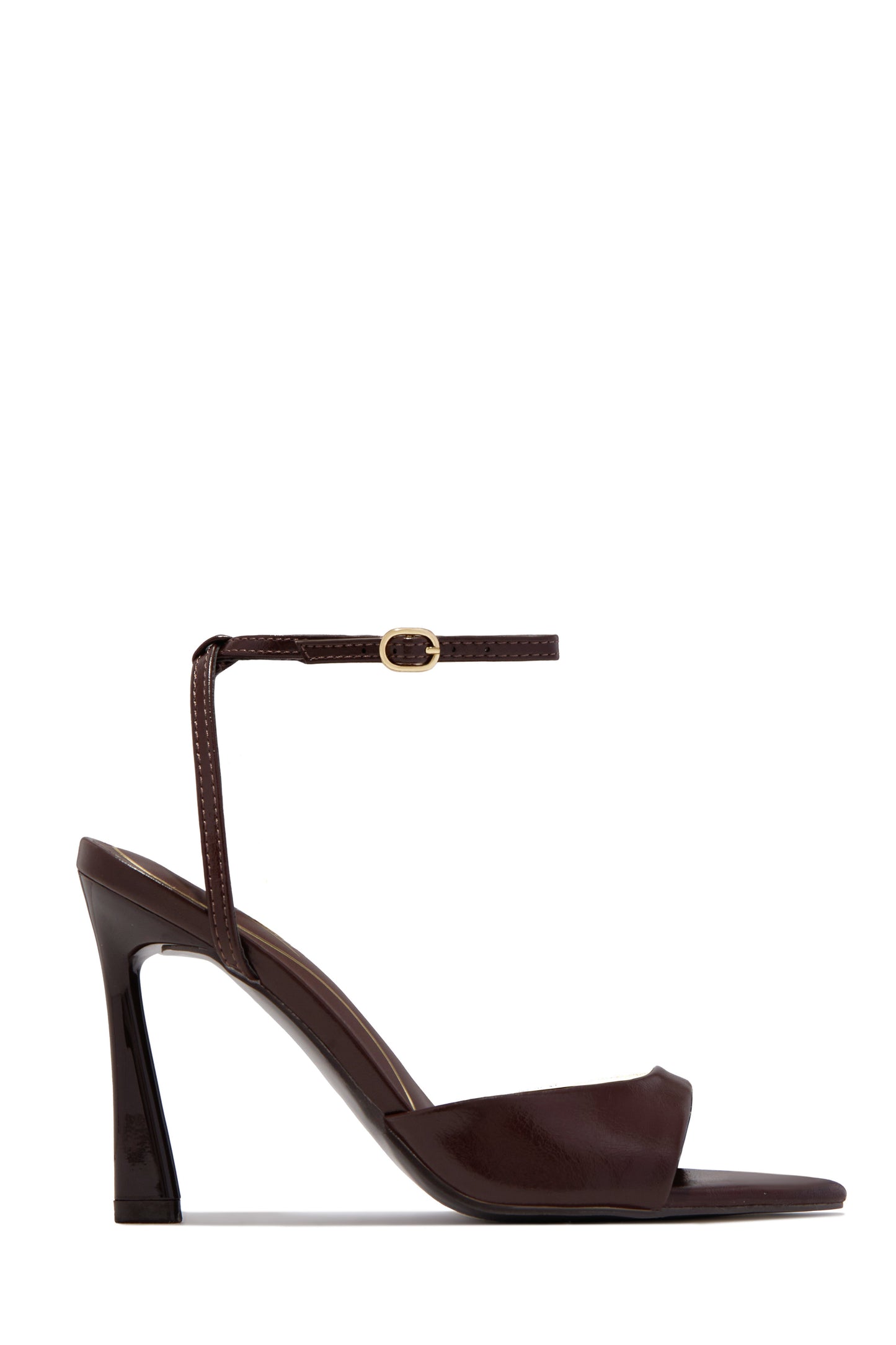 Azani Ankle Strap Single Sole Heels - Brown