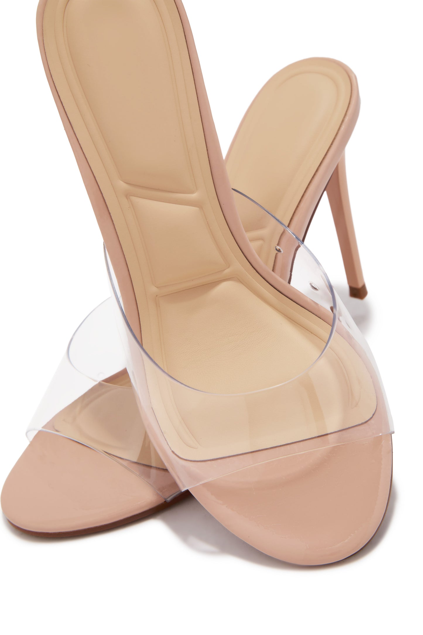 Lolita Clear Single Sole Mules - Nude