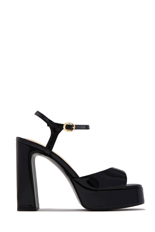 Catalina Platform Chunky Heels - Black