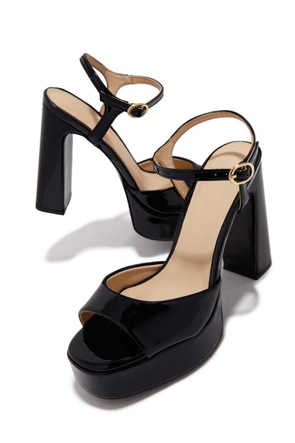 Catalina Platform Chunky Heels - Black