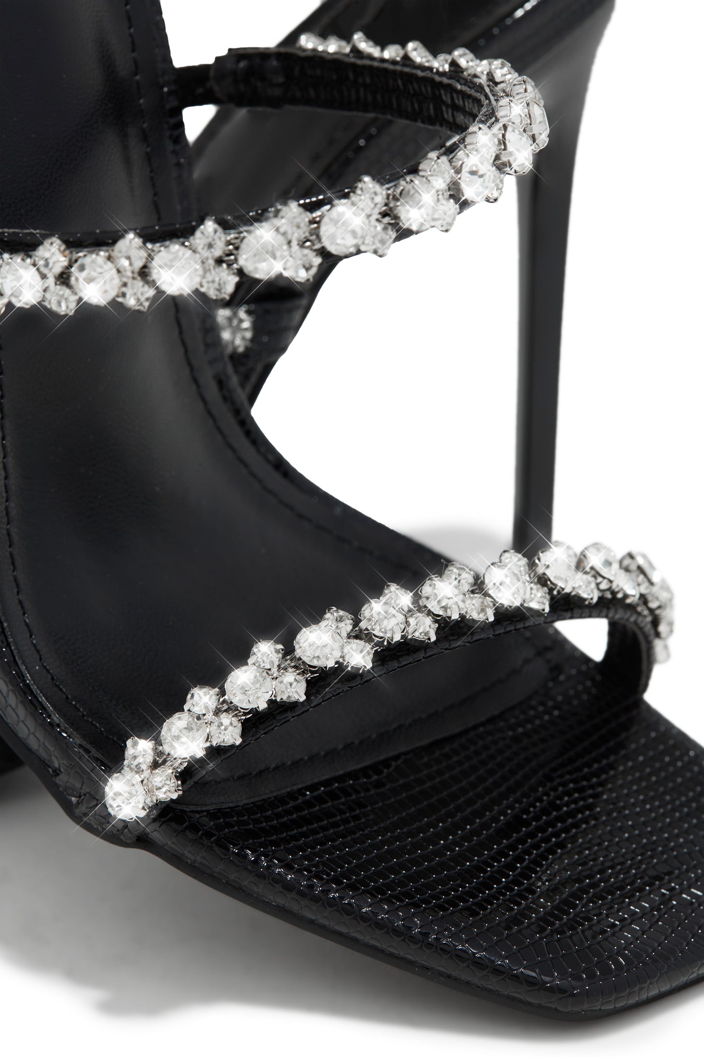 Amyna Embellished High Heel Mules - Black