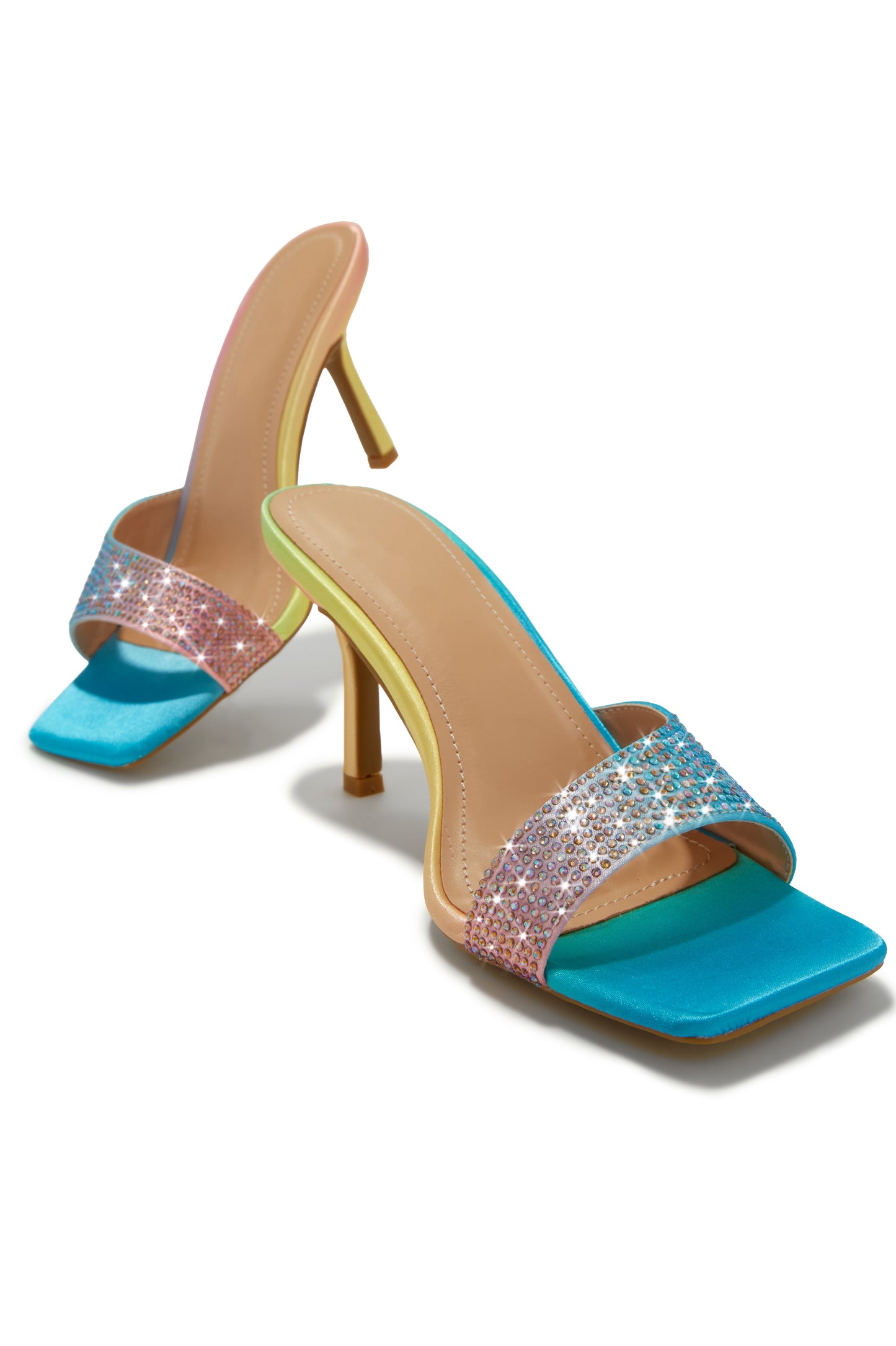 Irina Embellished Mid High Heels - Multi