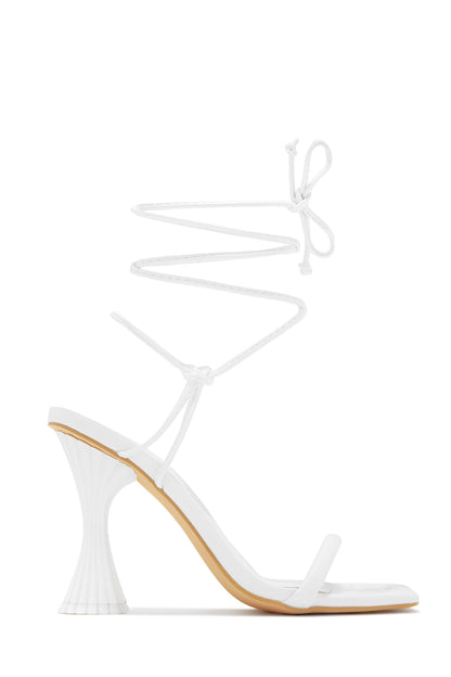 Idalia Lace Up Heels - White