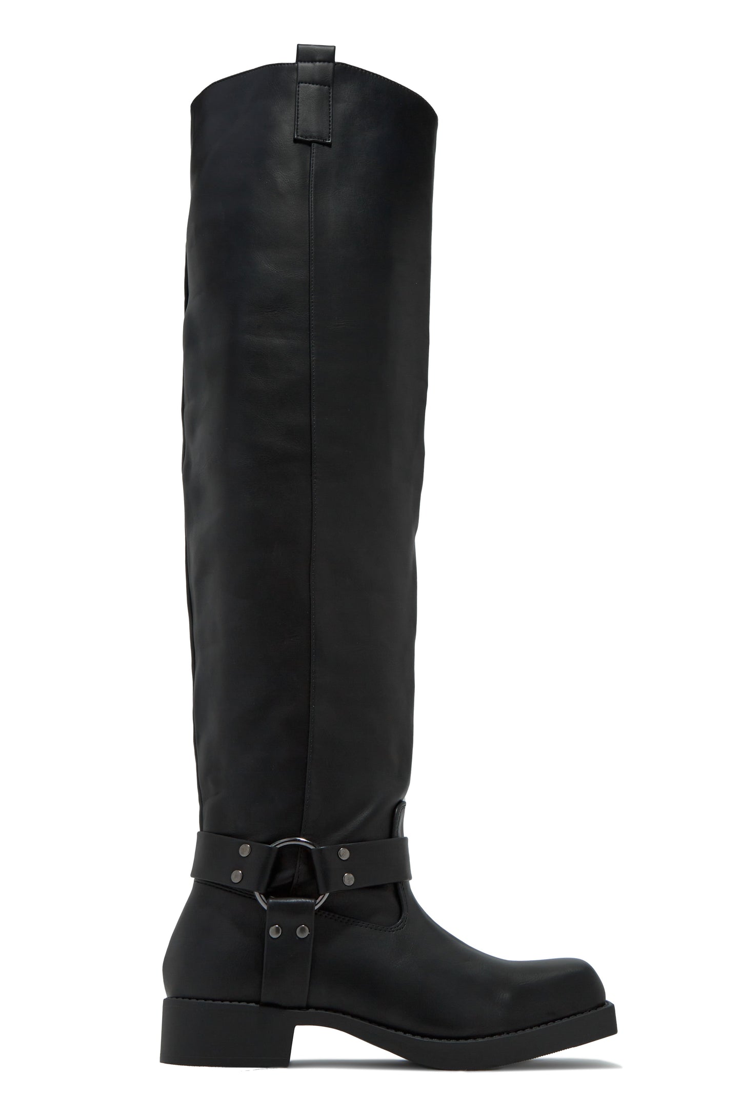 Nykko Knee High Moto Boots - Black
