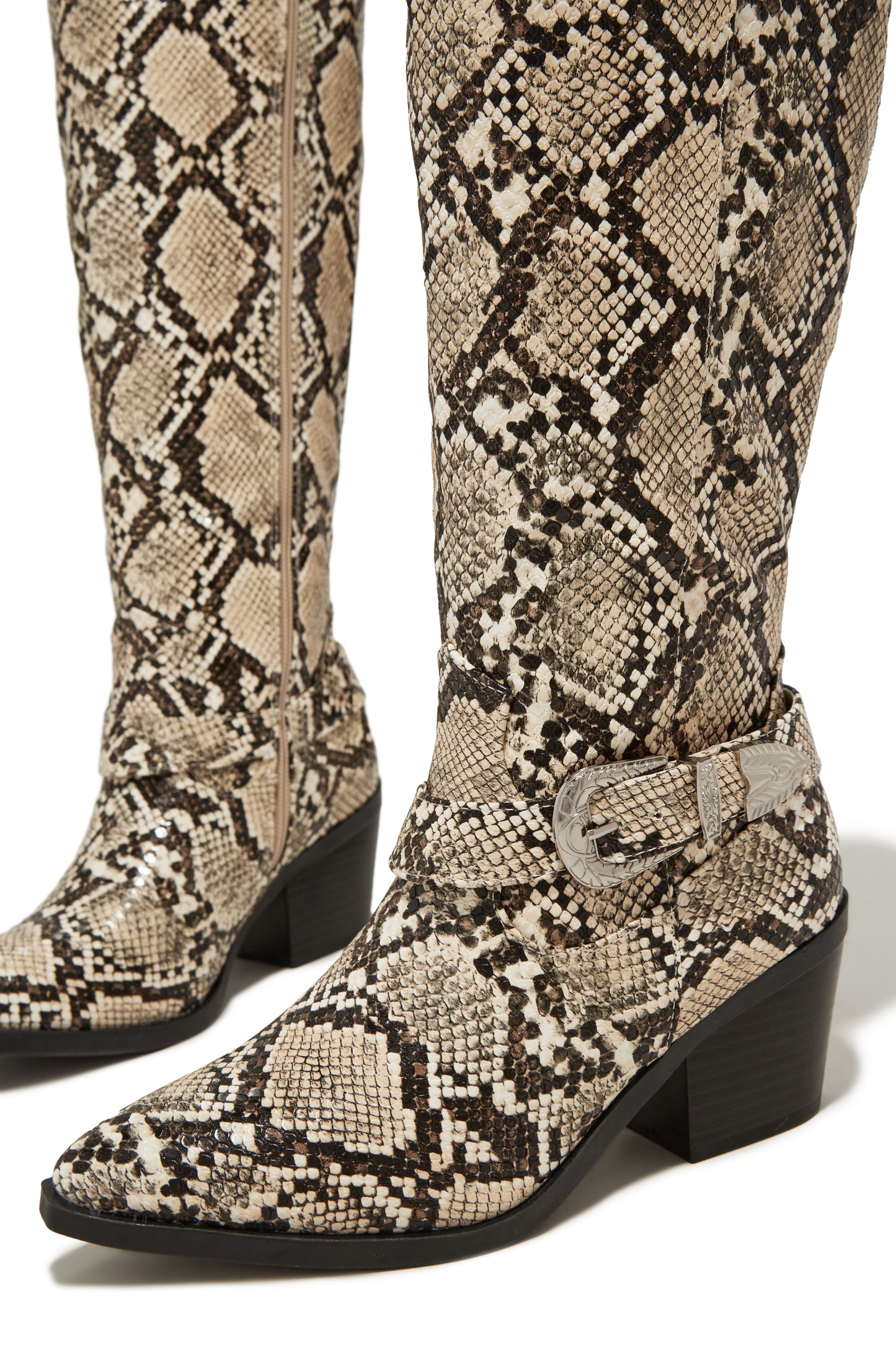 Zelia Western Cowgirl Boots - Snake