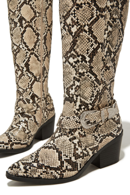 Zelia Western Cowgirl Boots - Snake