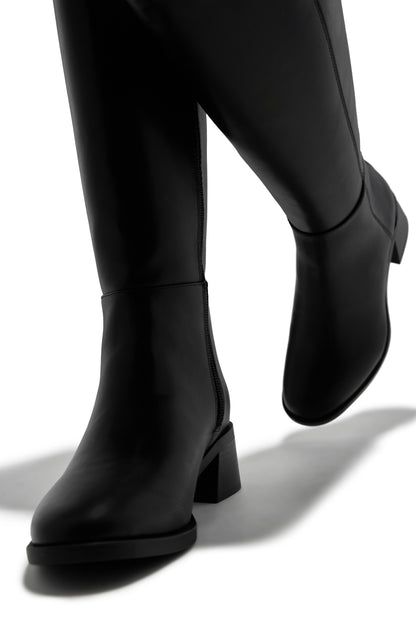 Stephany Wide Calf Knee High Boots - Black