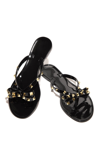 The Posh Life Jelly Slip On Sandals - Black