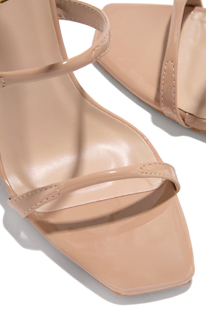 Tessie Triple Strap High Heels - Nude