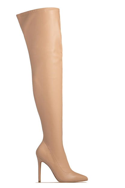 Sultry Touch OVER THE KNEE BOOTS - Nude