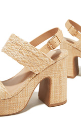 Chelsea Platform Block Heels - Natural