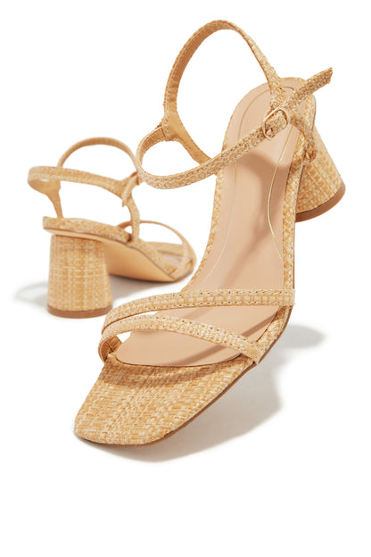 Kateri Block Mid Heels - Natural