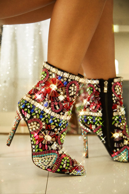 Nico Fully Embellished Ankle Boots - Multi