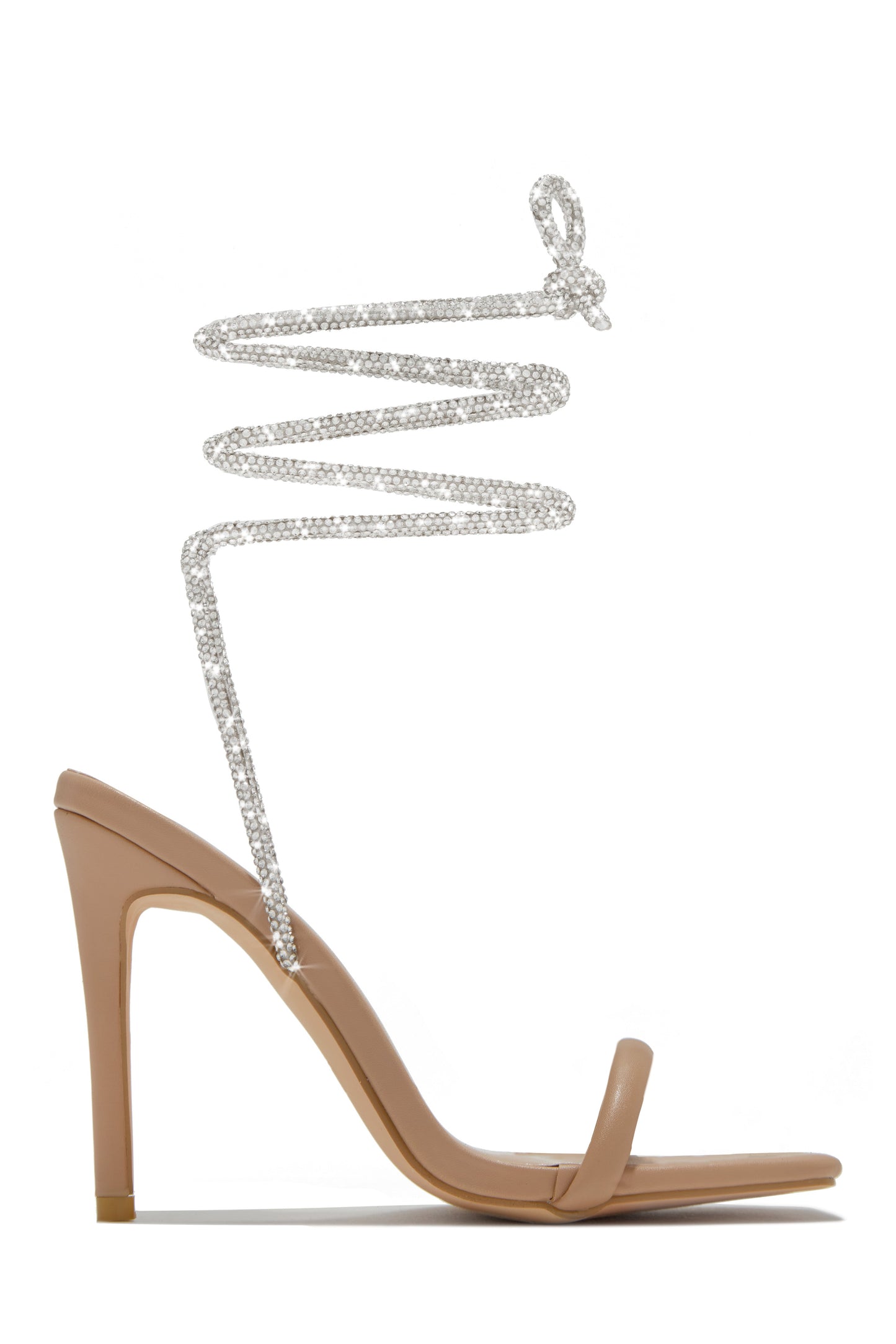 Pretty Girl Embellished Lace Up High Heels - Black