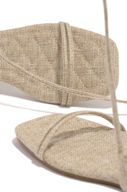 Wine & Dine Lace Up Sandals - Natural